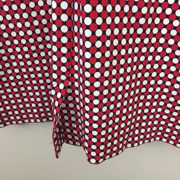 Lands’ End Dress Womens 6P Red White Blue Sleeveless Polka Dot Sheath - Picture 7 of 8